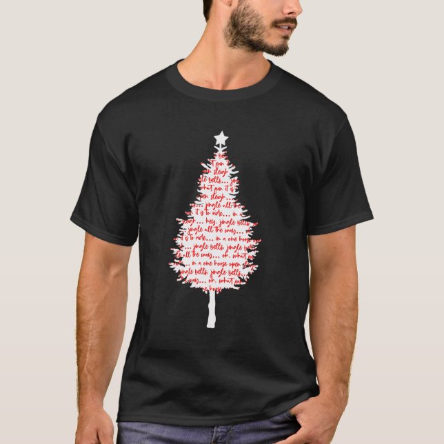 Camiseta Jingle Belga Árvore De Natal Vermelho E Branco (Frente)