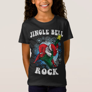 Camiseta Jingle Bell Papais noeis Tocando Violão Fu