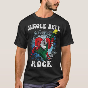Camiseta Jingle Bell Papais noeis Tocando Violão Fu