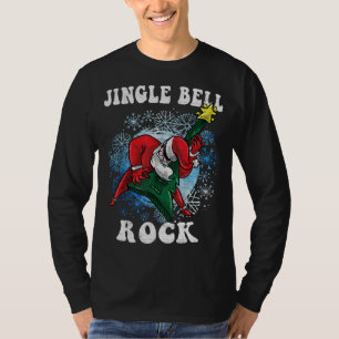 Camiseta Jingle Bell Papais noeis Tocando Violão Fu