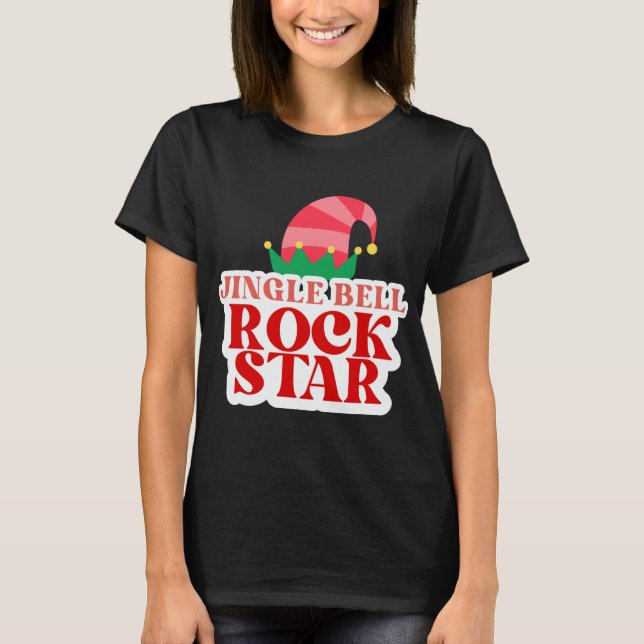 Camiseta Jingle Bell Rock Star Christmas Girls Jersey T Shi (Frente)
