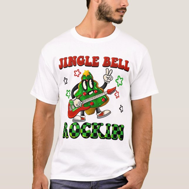 Camiseta Jingle Bell Rockin Árvore de Natal Cookie (Frente)