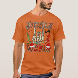 Camiseta Jingle Bell Rockin' Luz Natal Esqueleto