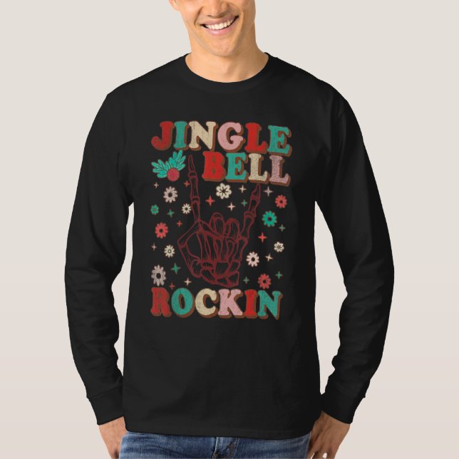Camiseta Jingle Bell Rockin Retro Christmas Morning Christm (Frente)