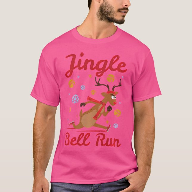 Camiseta Jingle Bell Run Reindeer Correndo (Frente)