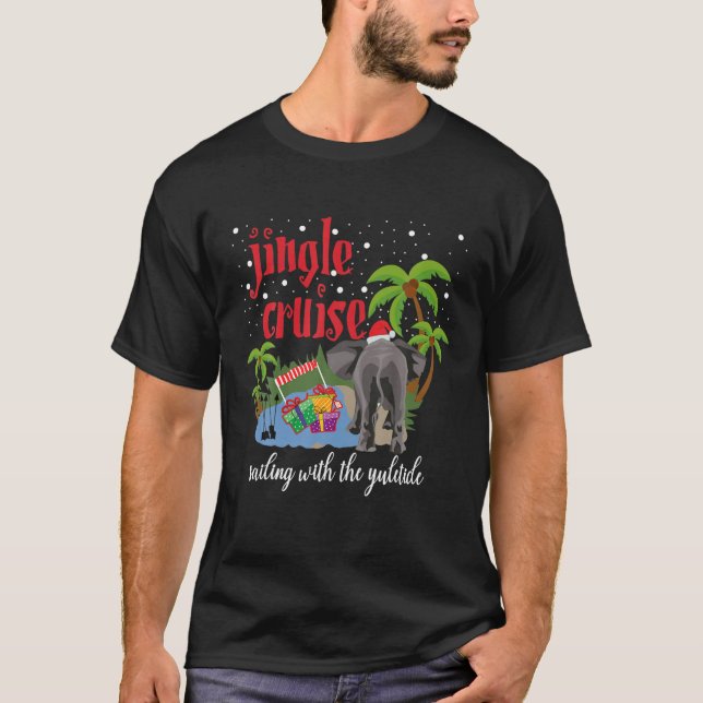 Camiseta Jingle Cruise Com Yuletide Funny Elep (Frente)