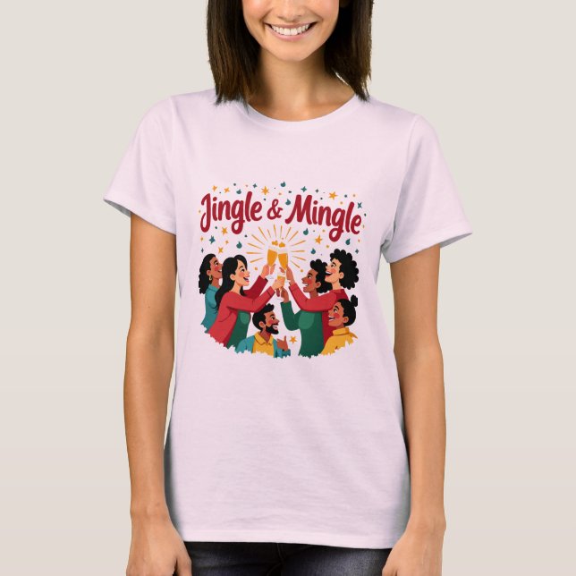 Camiseta Jingle e Mingle Festive Cheers (Frente)