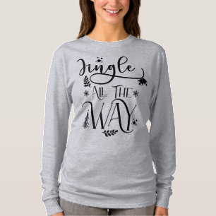 Camiseta Jingle em todo o caminho A longa manga feminina