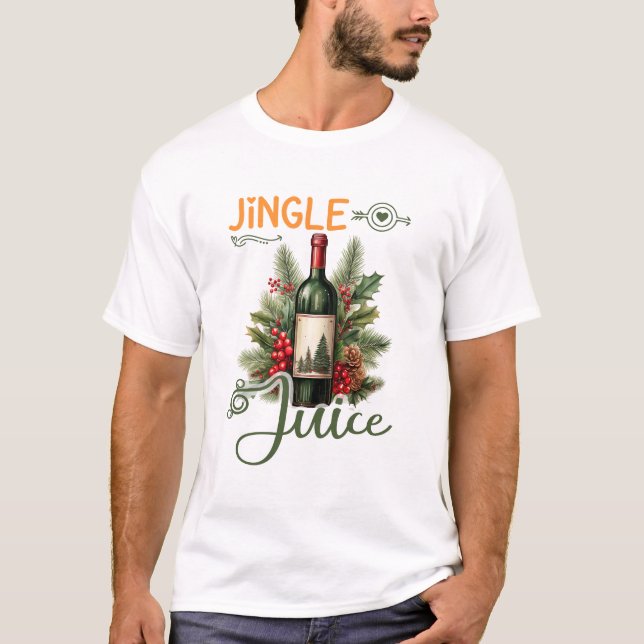 Camiseta Jingle Juice Christmas Funny Holiday Wine Lover (Frente)