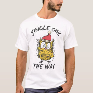 Camiseta Jingle Owl do jeito que Papais noeis Engraçados Co