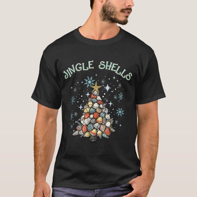 Camiseta Jingle Shells Christmas Tree Snowflakes Celebratio (Frente)