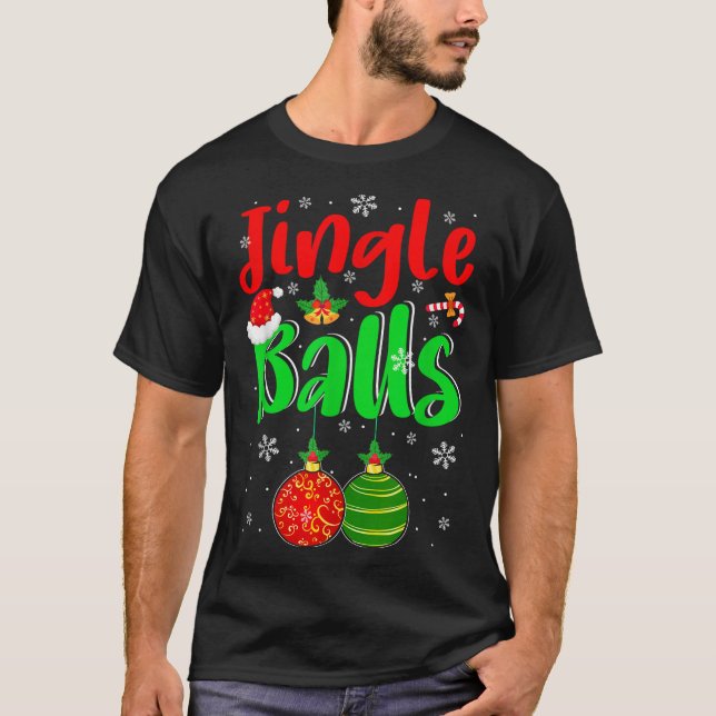 Camiseta Jingle Xmas Funny Joke Costume Men Adult Couple  (Frente)