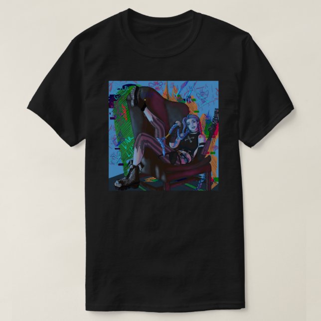 Camiseta Jinx from Arcane fanart- Netflix Sticker.png (Frente do Design)