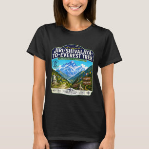 Camiseta Jiri shivalaya para trek everest montanha vintage