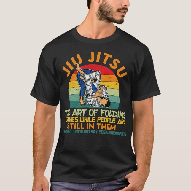 Camiseta Jiu Jitsu A Arte de Roupas Dobradas BJJ Funny (Frente)