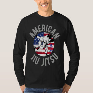 Camiseta Jiu Jitsu Americano Bandeira Americana BJJ Jiujits