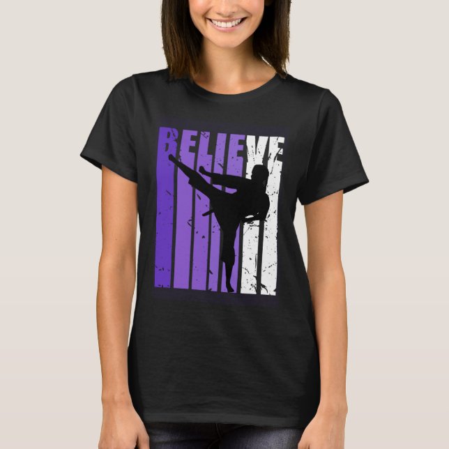 Camiseta Jiu Jitsu Believe Silhouette White Belt Purple (Frente)