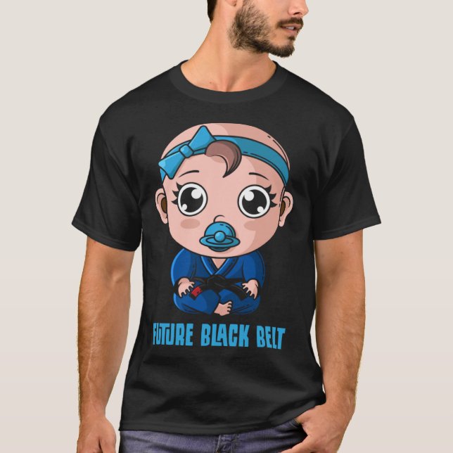 Camiseta Jiu Jitsu BJJ e Bebê Negro (Frente)