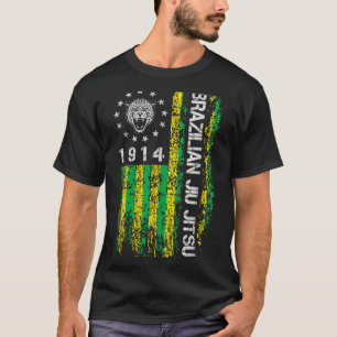 Camiseta Jiu Jitsu Brasileiro 1914 BJJ Bandeira Americana J