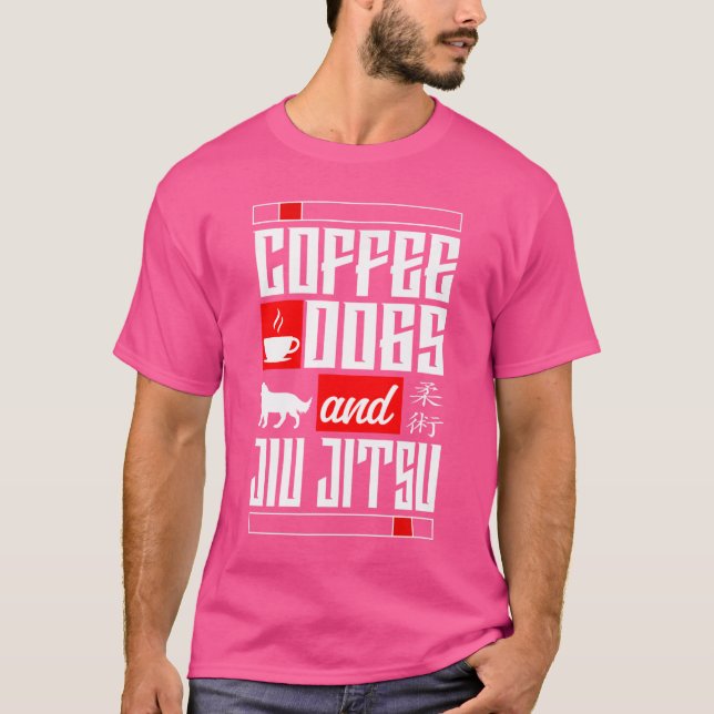 Camiseta Jiu Jitsu Café Cachorro Cachorros Cachorros E Jiu- (Frente)