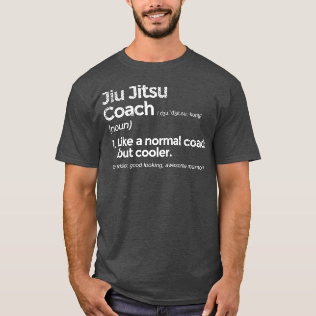 Camiseta Jiu Jitsu Coach Definition Engraçado Gift (Frente)
