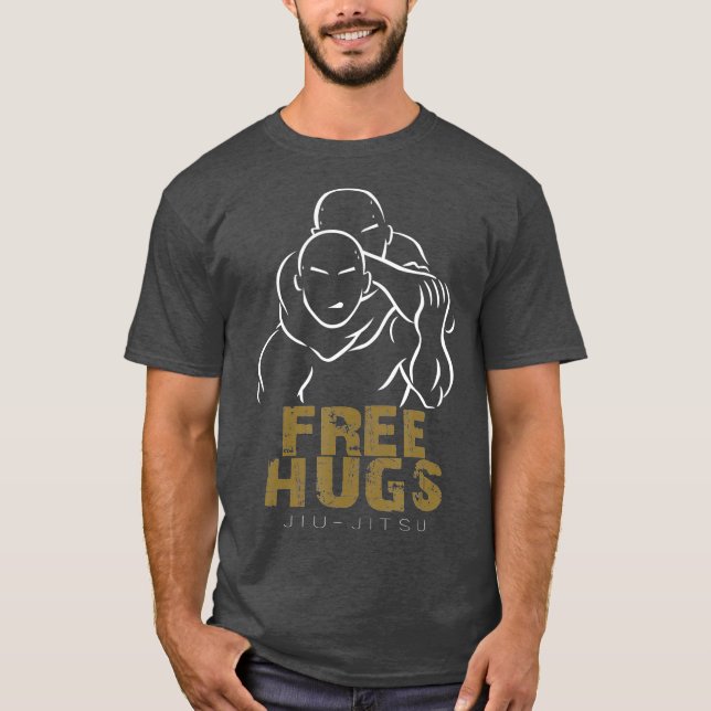 Camiseta Jiu Jitsu Free Hugs Free Hugs Free (Frente)