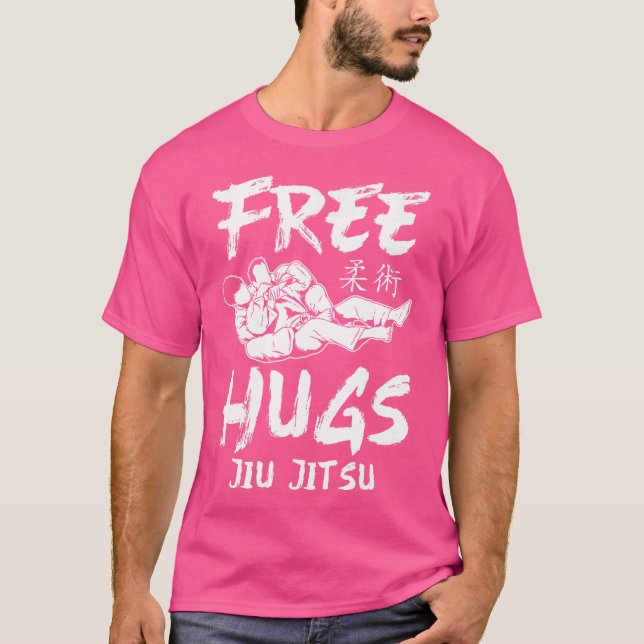 Camiseta Jiu Jitsu Free Hugs Jiu Jitsu (Frente)