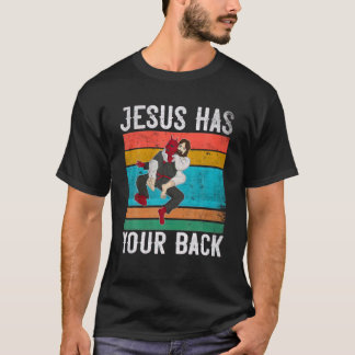 Camiseta Jiu Jitsu Jesus tem as costas