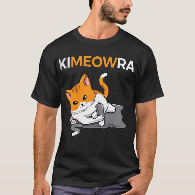 Camiseta Jiu jitsu Kimura _ Cute Kawaii Cat Funny BJJ (Frente)