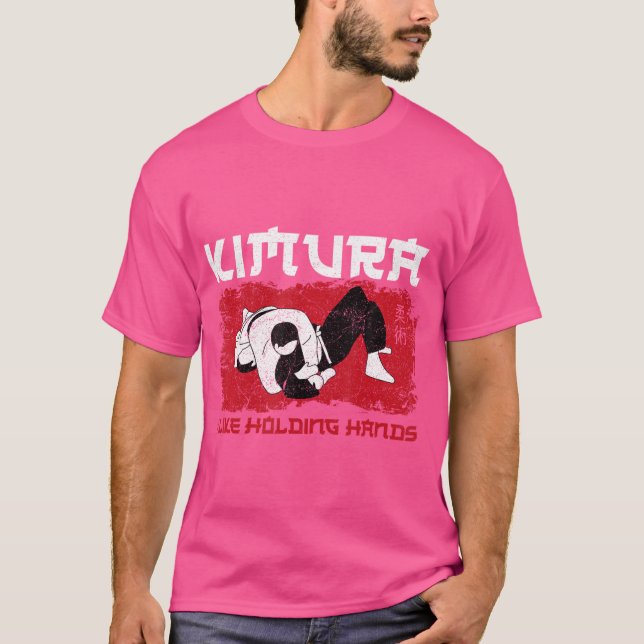 Camiseta Jiu Jitsu Kimura Kimura Eu Gosto De Segurar Mãos (Frente)
