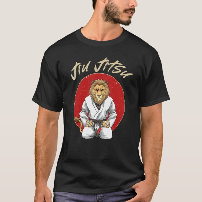 Camiseta Jiu Jitsu Lion Brasileiro Jiu Jitsu E Grappling (Frente)