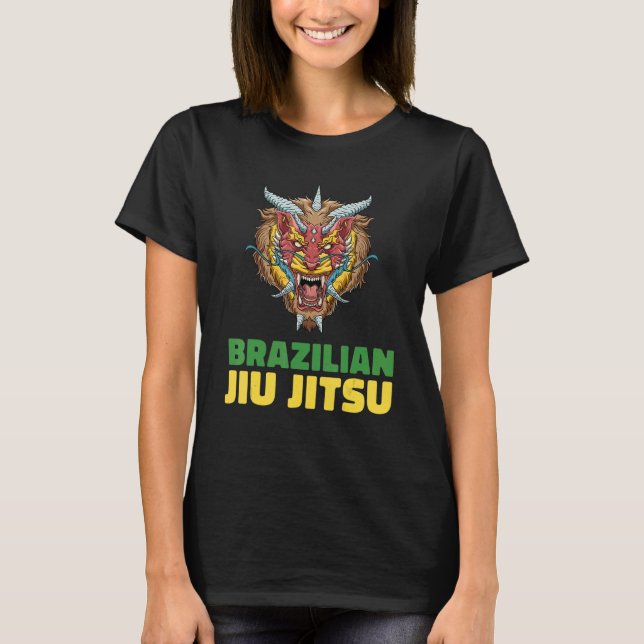 Camiseta Jiu Jitsu Lion Demon brasileiro Jiu Jitsu e Gra (Frente)