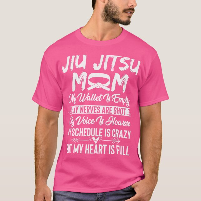 Camiseta Jiu-Jitsu Mãe Meu Coração É Cheio (Frente)