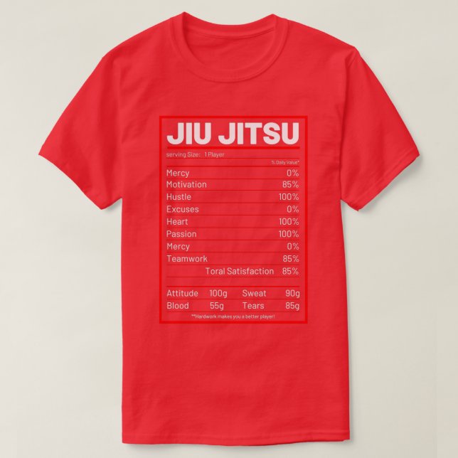 Camiseta Jiu Jitsu Nutrition Fata Engraçado Jiu Jitsu Nutri (Frente do Design)