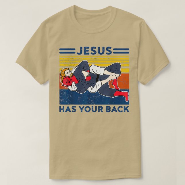 Camiseta Jiu jitsu s jesus tem suas costas mens bjj mma (Frente do Design)