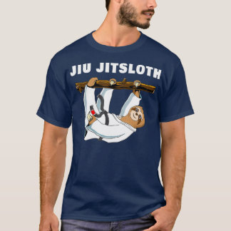 Camiseta Jiu Jitsu Shirt Sloth Funny Black Belt Martial