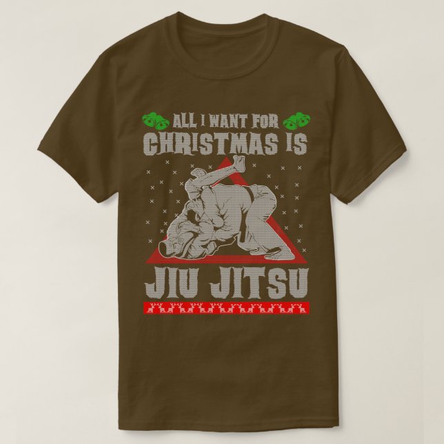 Camiseta Jiu Jitsu Ugly Christmas Sweater (Frente do Design)