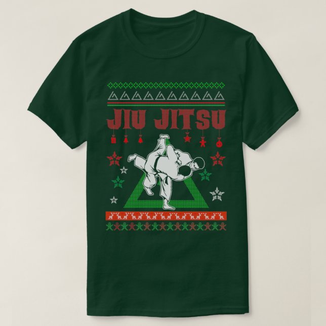 Camiseta Jiu Jitsu Ugly Christmas Sweater 1 (Frente do Design)