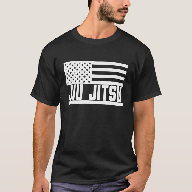 Camiseta Jiu Jitsu USA Flag (Frente)