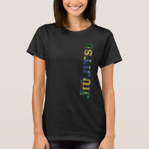 Camiseta Jiu Jitsu Vintage Brasil Bandeira Jiujitsu F