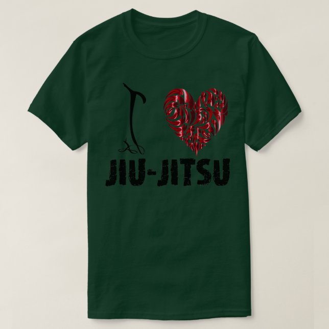 Camiseta JiuJitsu White T SMS Eu amo JiuJitsu (Frente do Design)