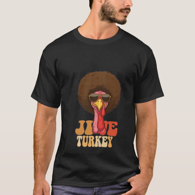 Camiseta Jive Ação de Graças à Turquia Chefe do Dia de Ação (Frente)