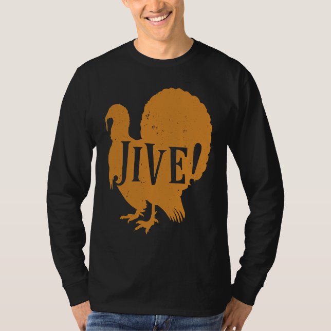 Camiseta Jive Thanksgiving Turkey Day Family 70's (Frente)