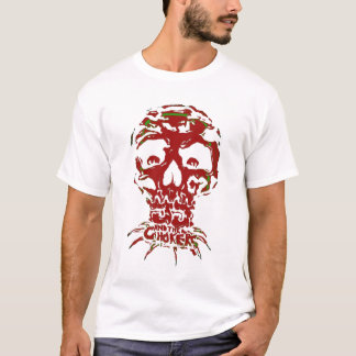 Camiseta JJ vermelho e o Tshirt do crânio dos Chokers
