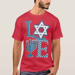 Camiseta JLb Ama Hanukkah Happy Hanukkah Menorah Jewish L