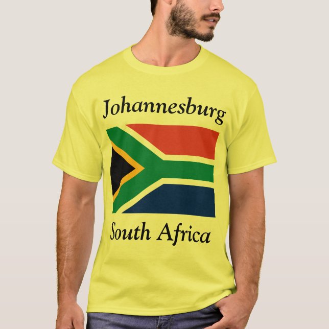 Camiseta Joanesburgo, África do Sul com sul - bandeira (Frente)
