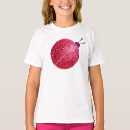 Camiseta Joaninha abstrato esférico bonito da aguarela