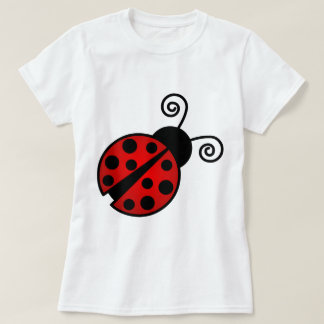 Camiseta Joaninha bonito - vermelho e preto