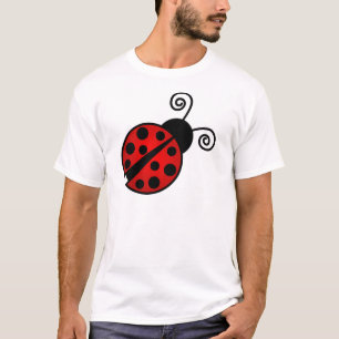 Camiseta Joaninha bonito - vermelho e preto
