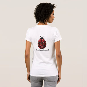 Camiseta Joaninha brilhante vermelha Pare de me incomodar P